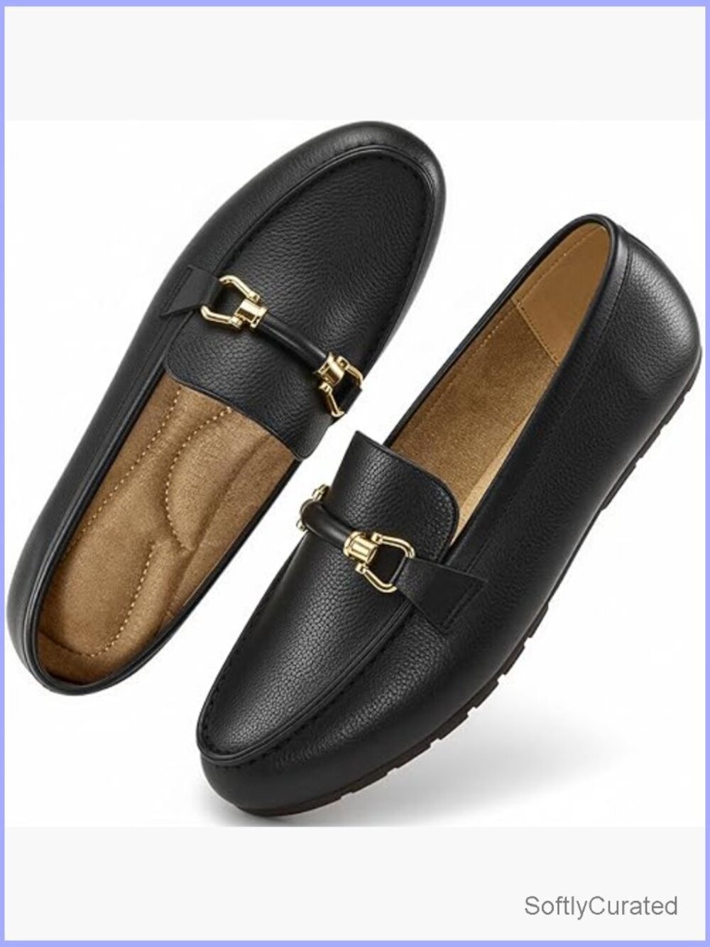 Comfortable Slip-On Loafers for Women, Business Casual Flats with Buckle Detail